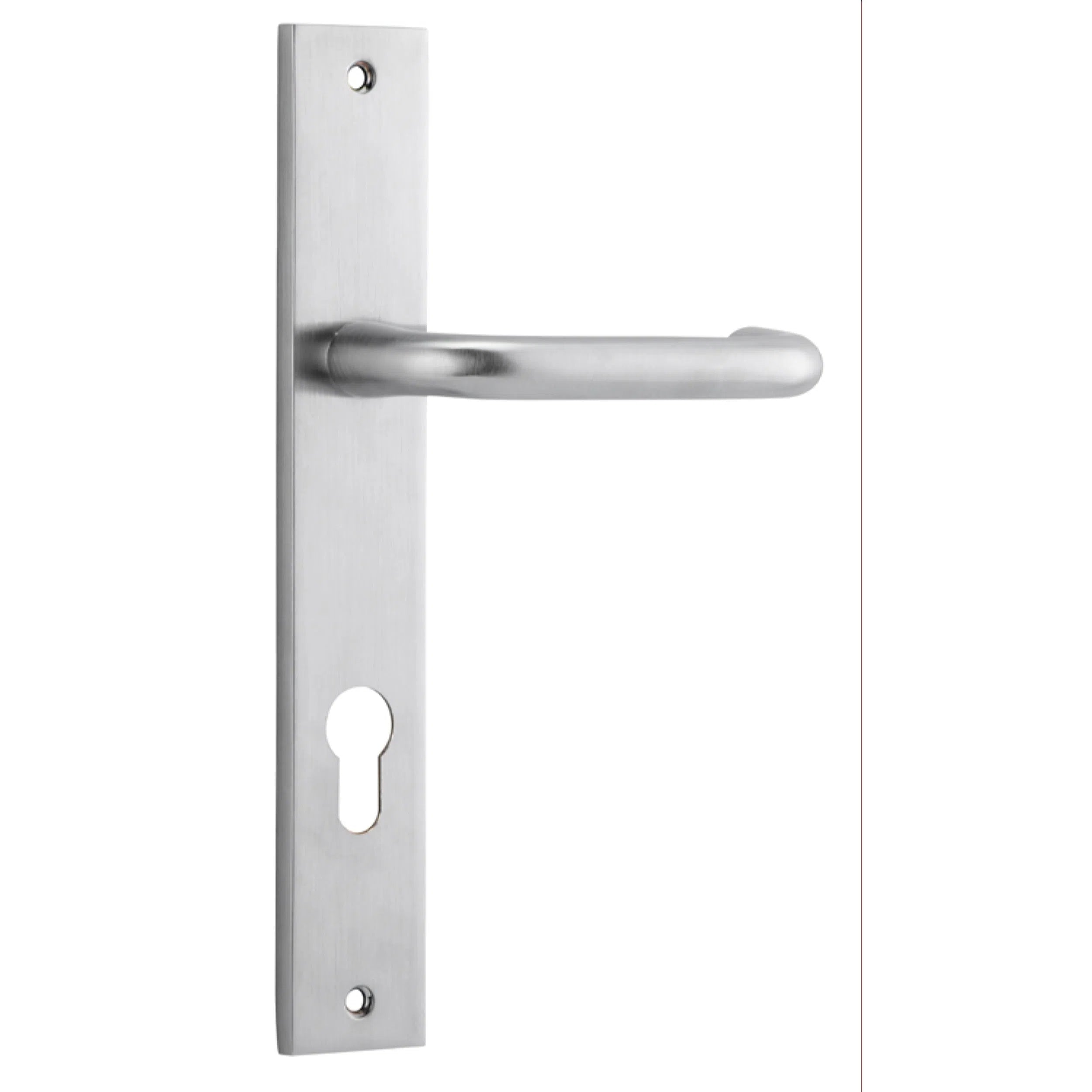 Iver Door Handle Oslo Rectangular Euro Pair Brushed Chrome