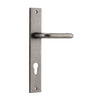 Iver Door Handle Oslo Rectangular Euro Pair Distressed Nickel