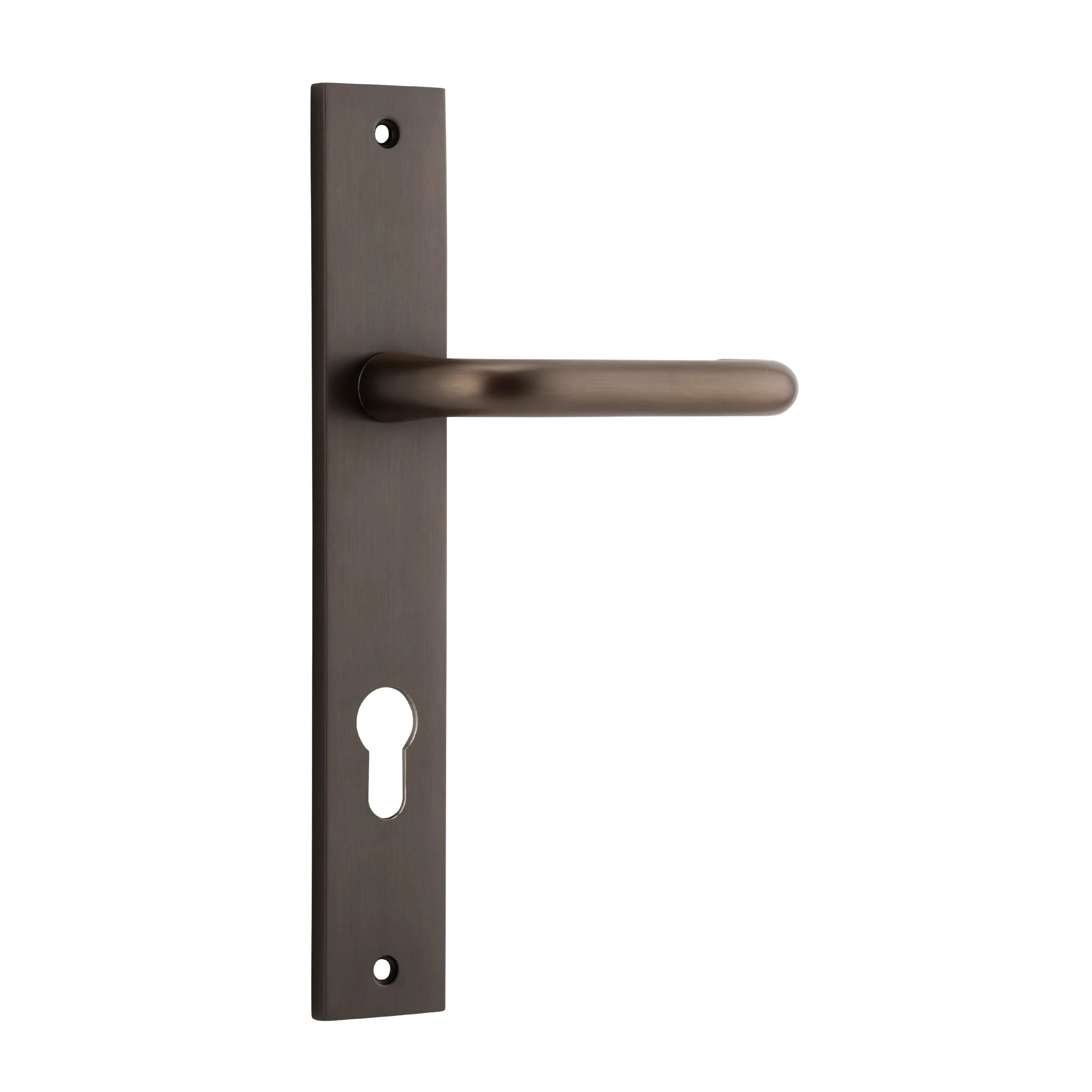 Iver Door Handle Oslo Rectangular Euro Pair Signature Brass