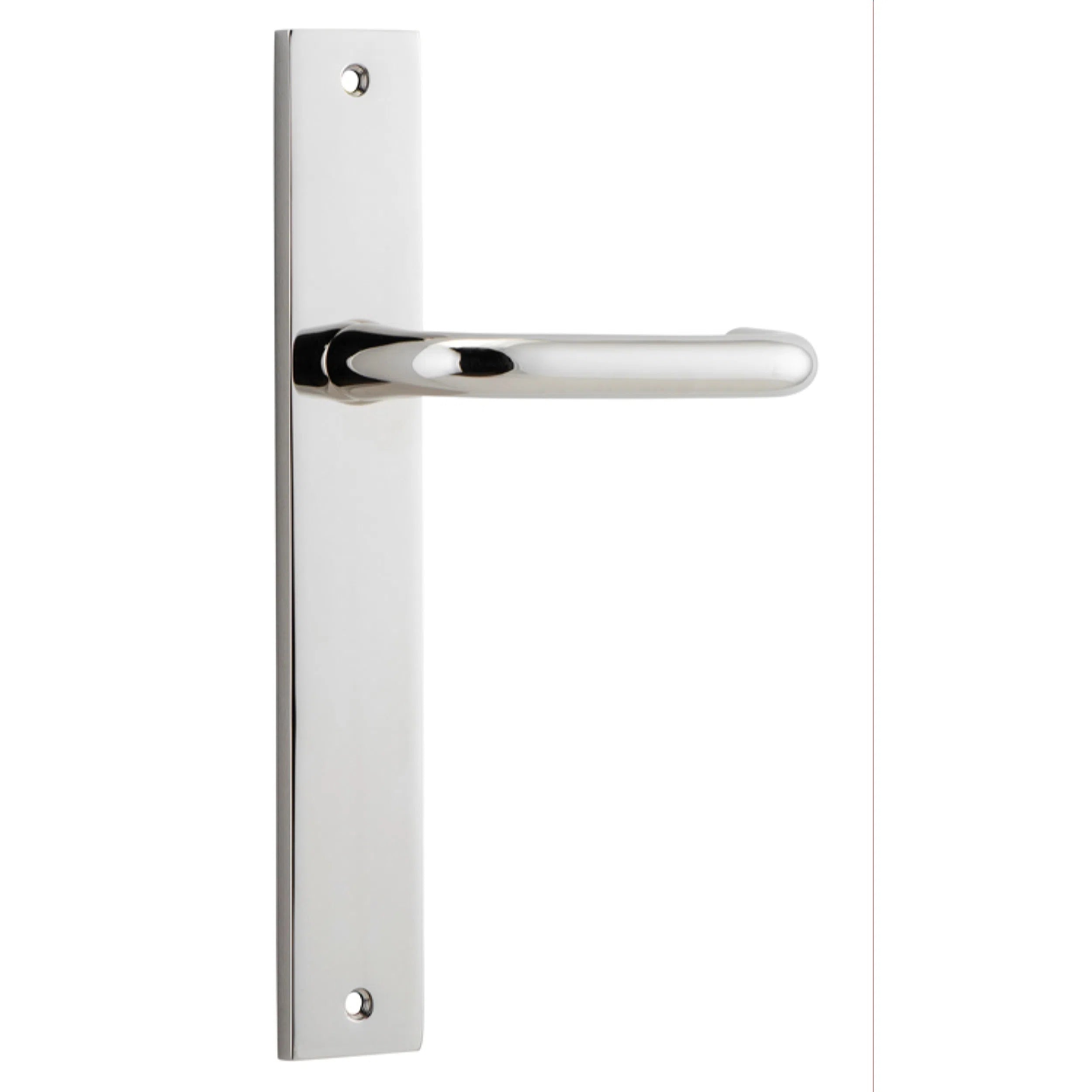 Iver Door Handle Oslo Rectangular Latch Pair Polished Nickel