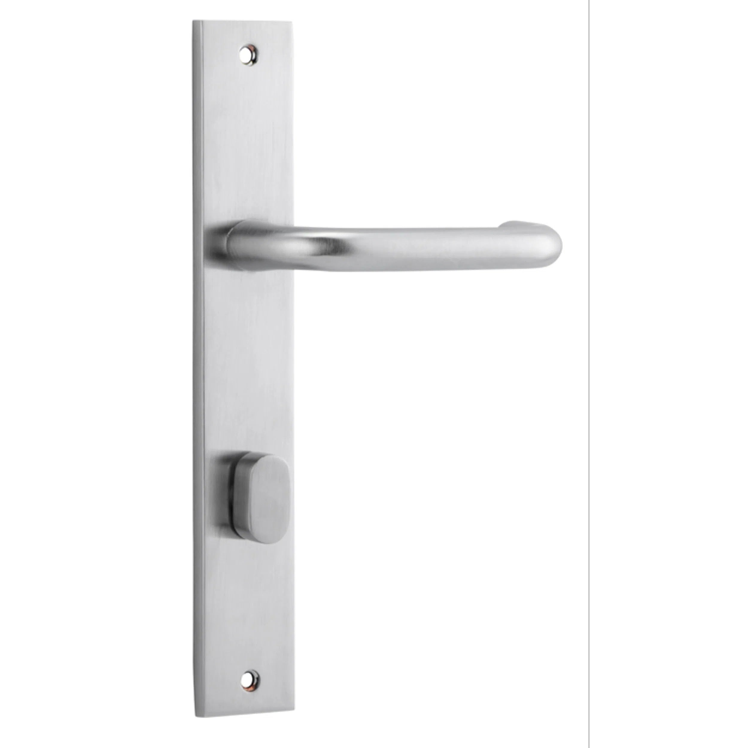 Iver Door Handle Oslo Rectangular Privacy Pair Brushed Chrome