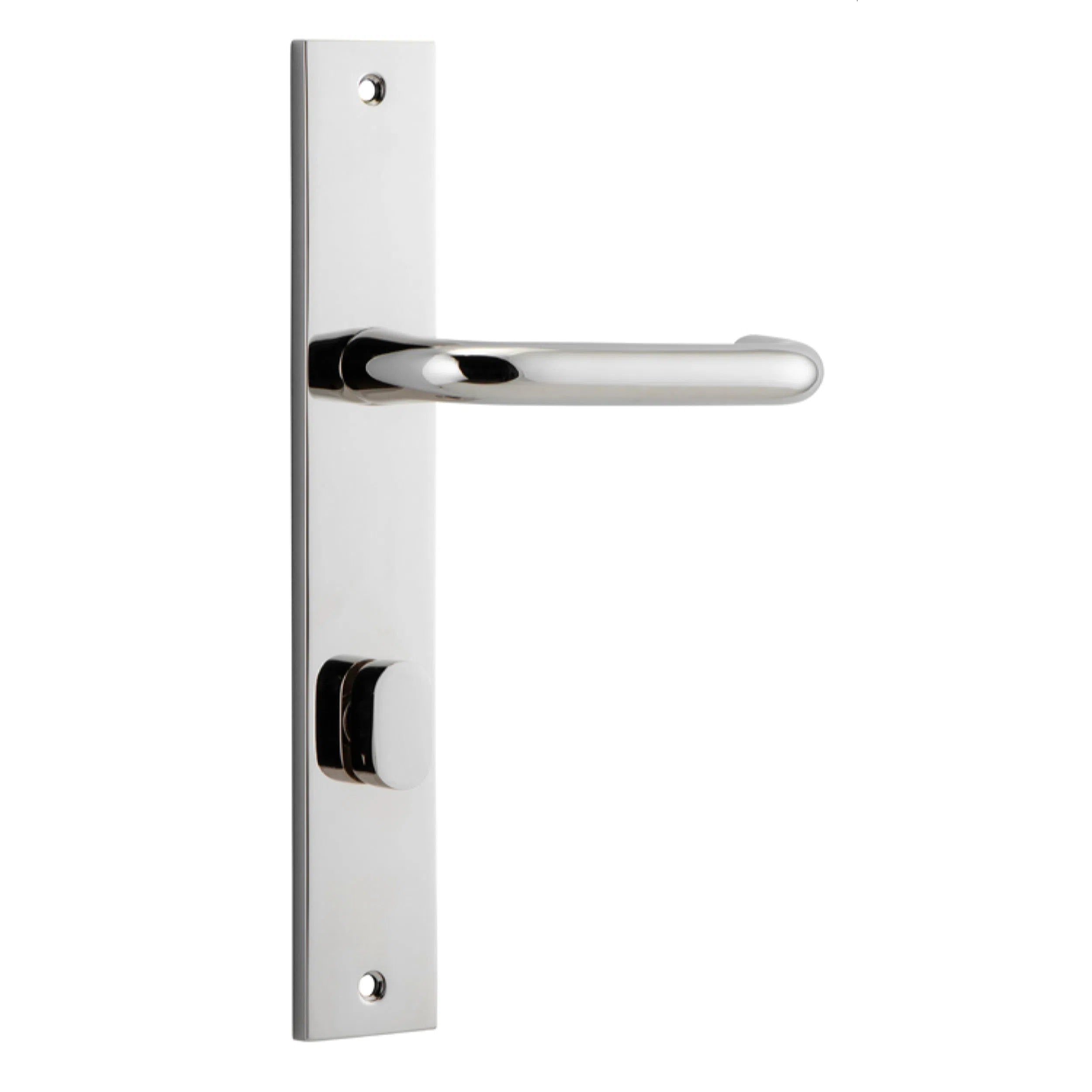 Iver Door Handle Oslo Rectangular Privacy Pair Polished Nickel