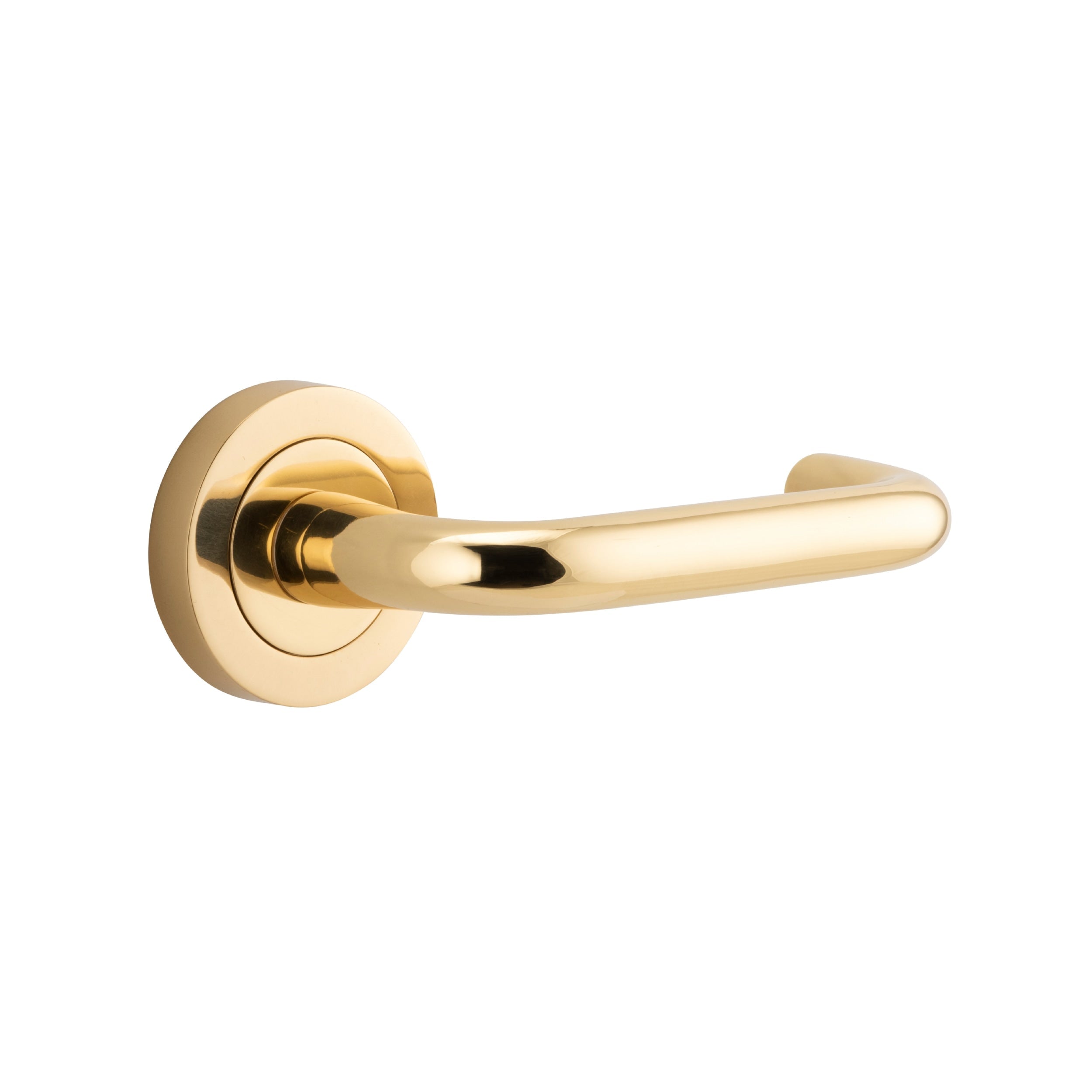 Iver Door Handle Oslo Round Rose Pair Polished Brass