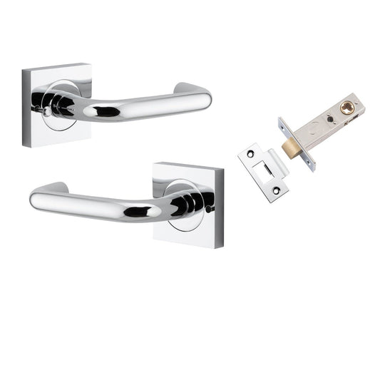 Iver Door Handle Oslo Square Rose Inbuilt Privacy Pair Kit Polished Chrome