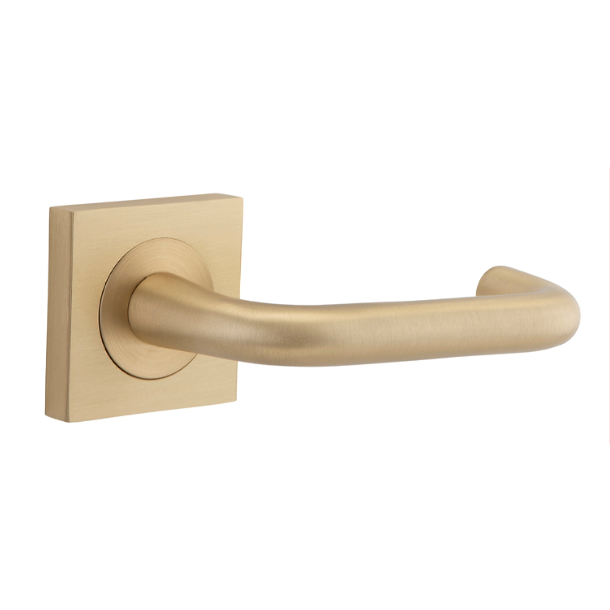 Iver Door Handle Oslo Square Rose Pair Brushed Brass