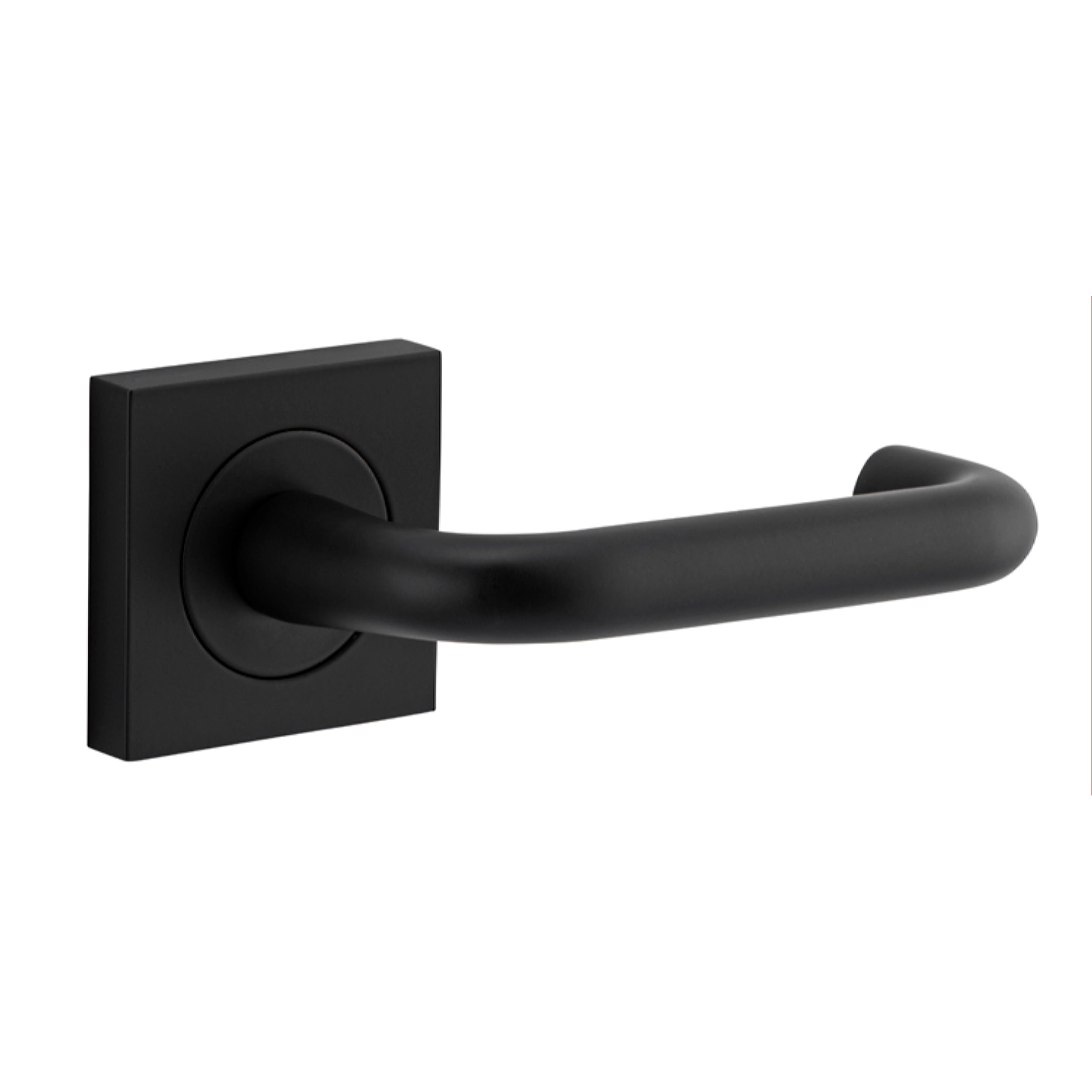 Iver Door Handle Oslo Square Rose Pair Matt Black