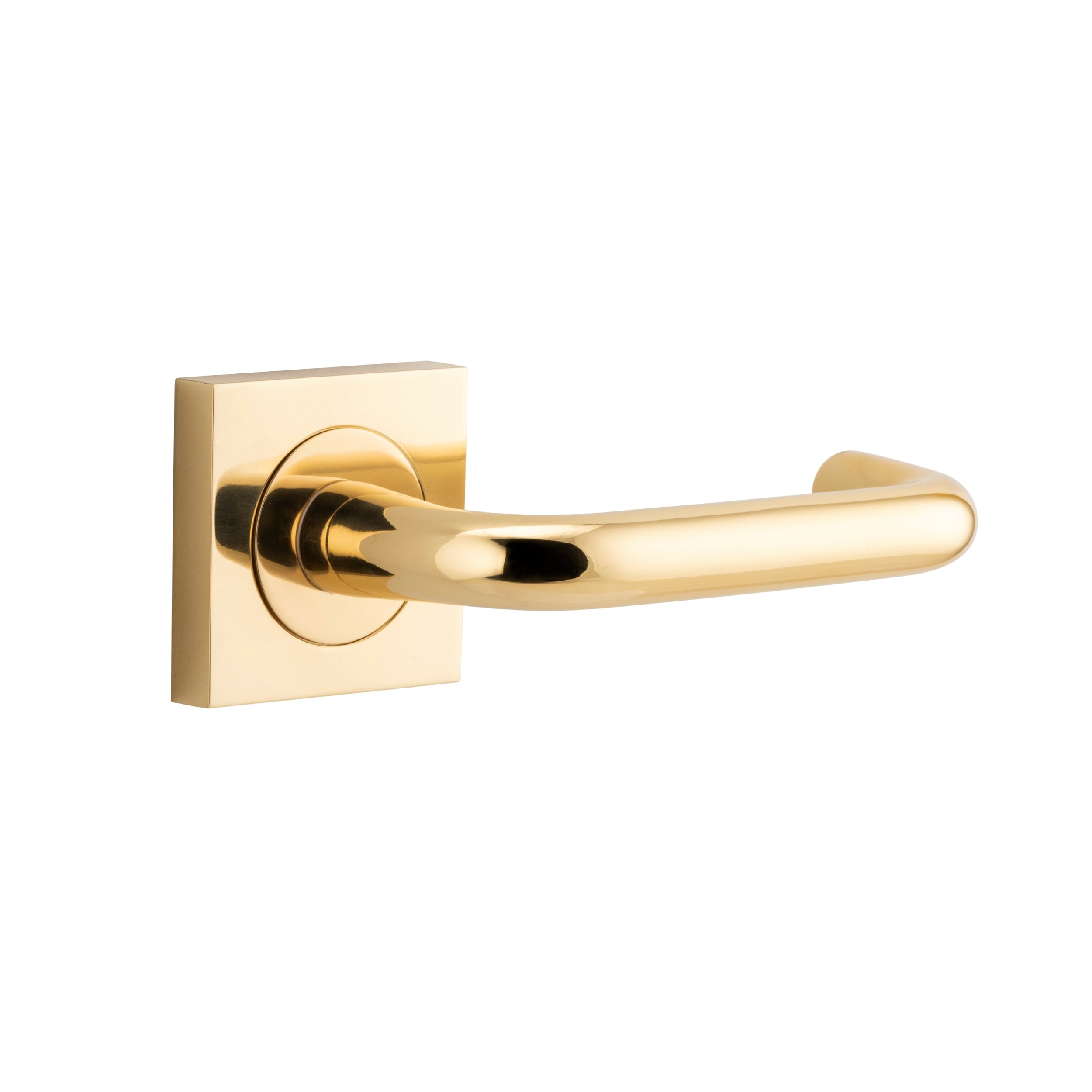 Iver Door Handle Oslo Square Rose Pair Polished Brass