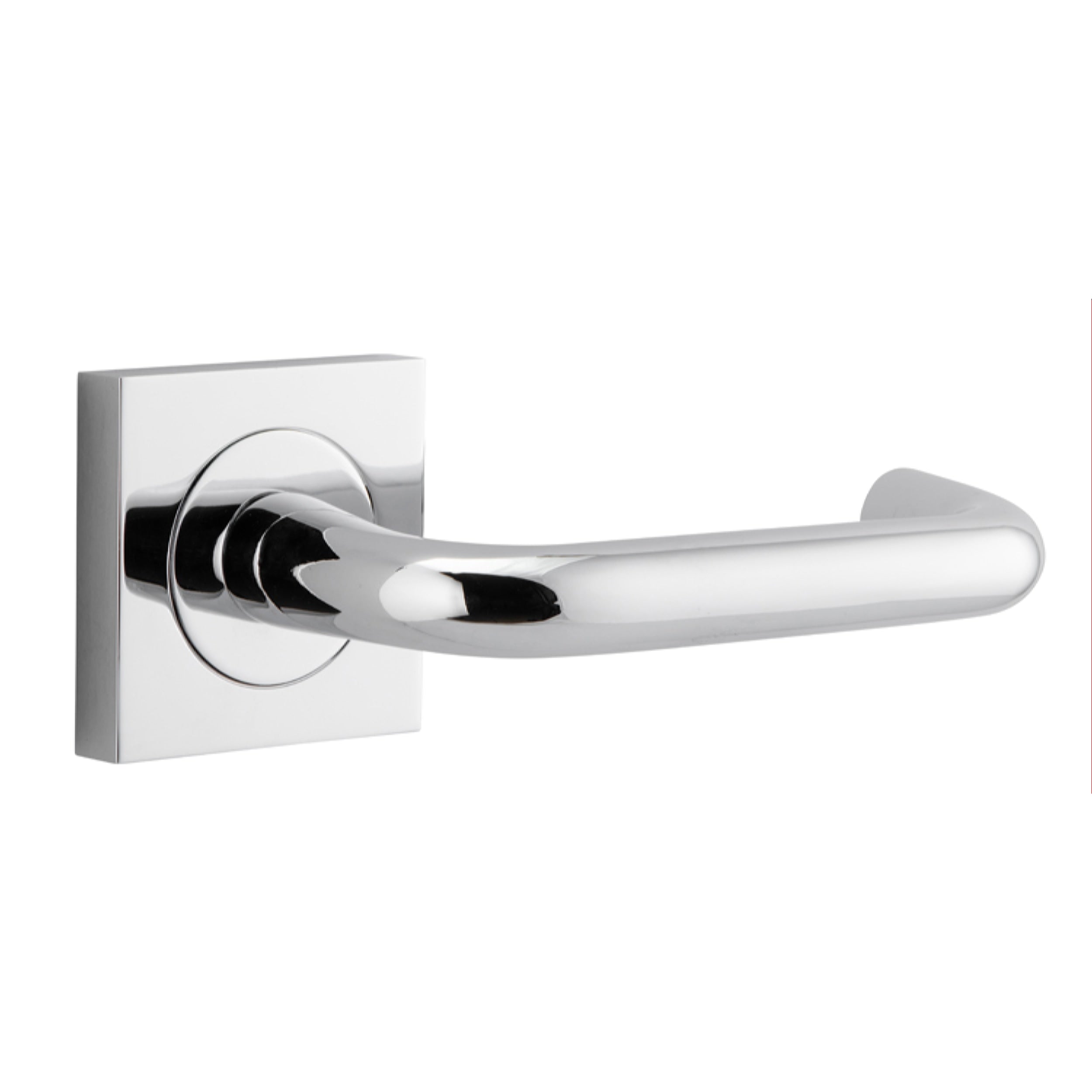 Iver Door Handle Oslo Square Rose Pair Polished Chrome