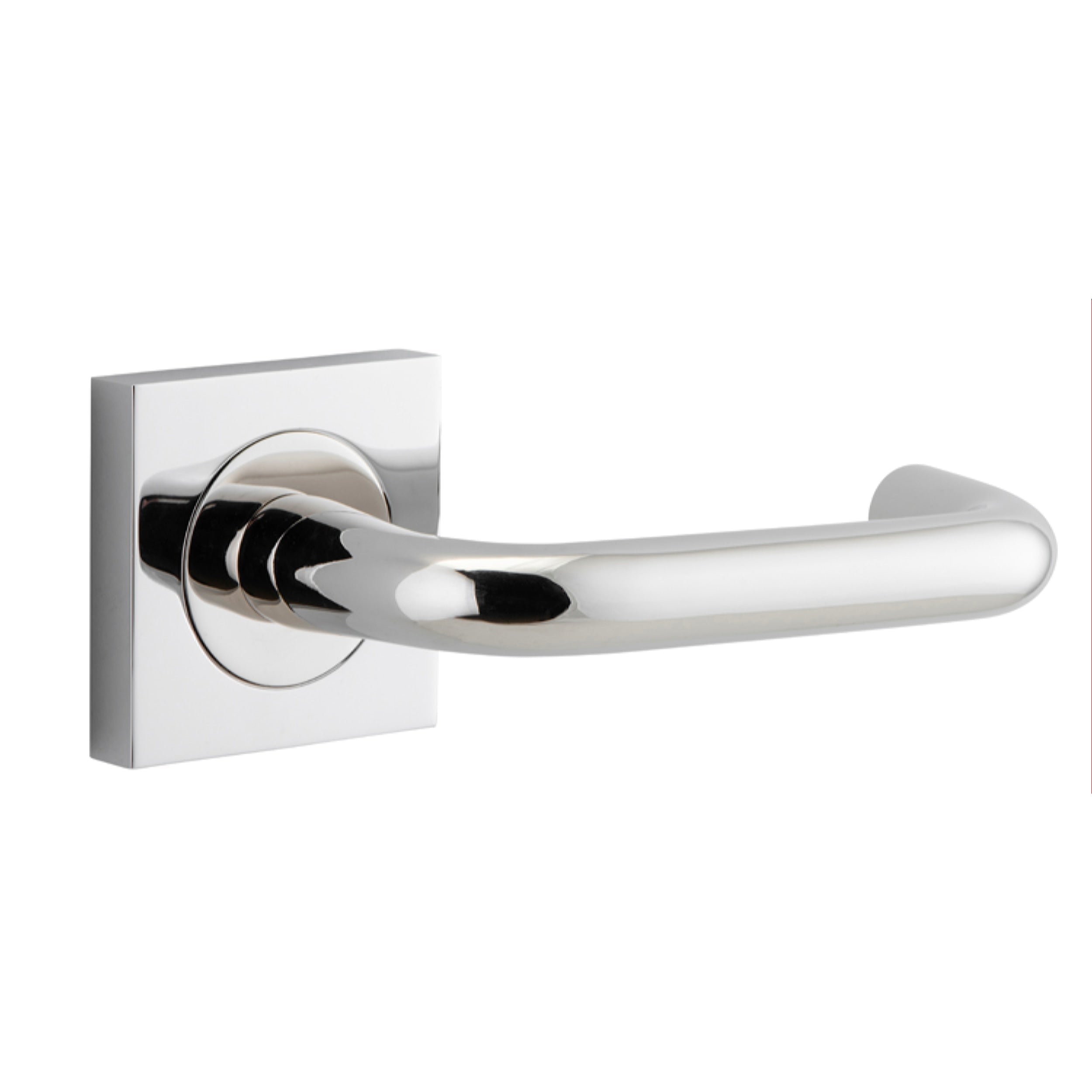 Iver Door Handle Oslo Square Rose Pair Polished Nickel