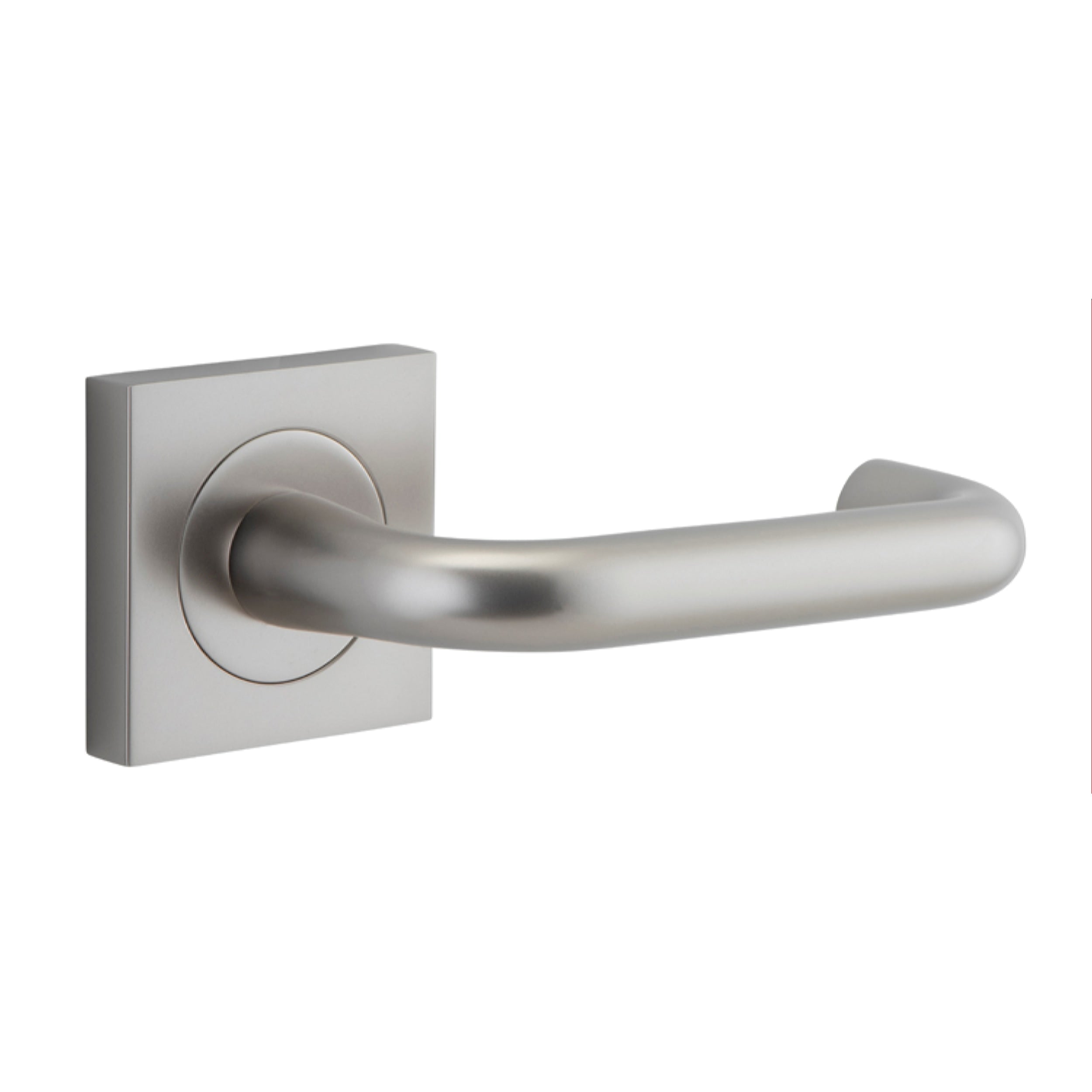 Iver Door Handle Oslo Square Rose Pair Satin Nickel