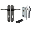 Iver Door Handle Oxford Oval Euro Key/Thumb Matt Black Entrance Kit