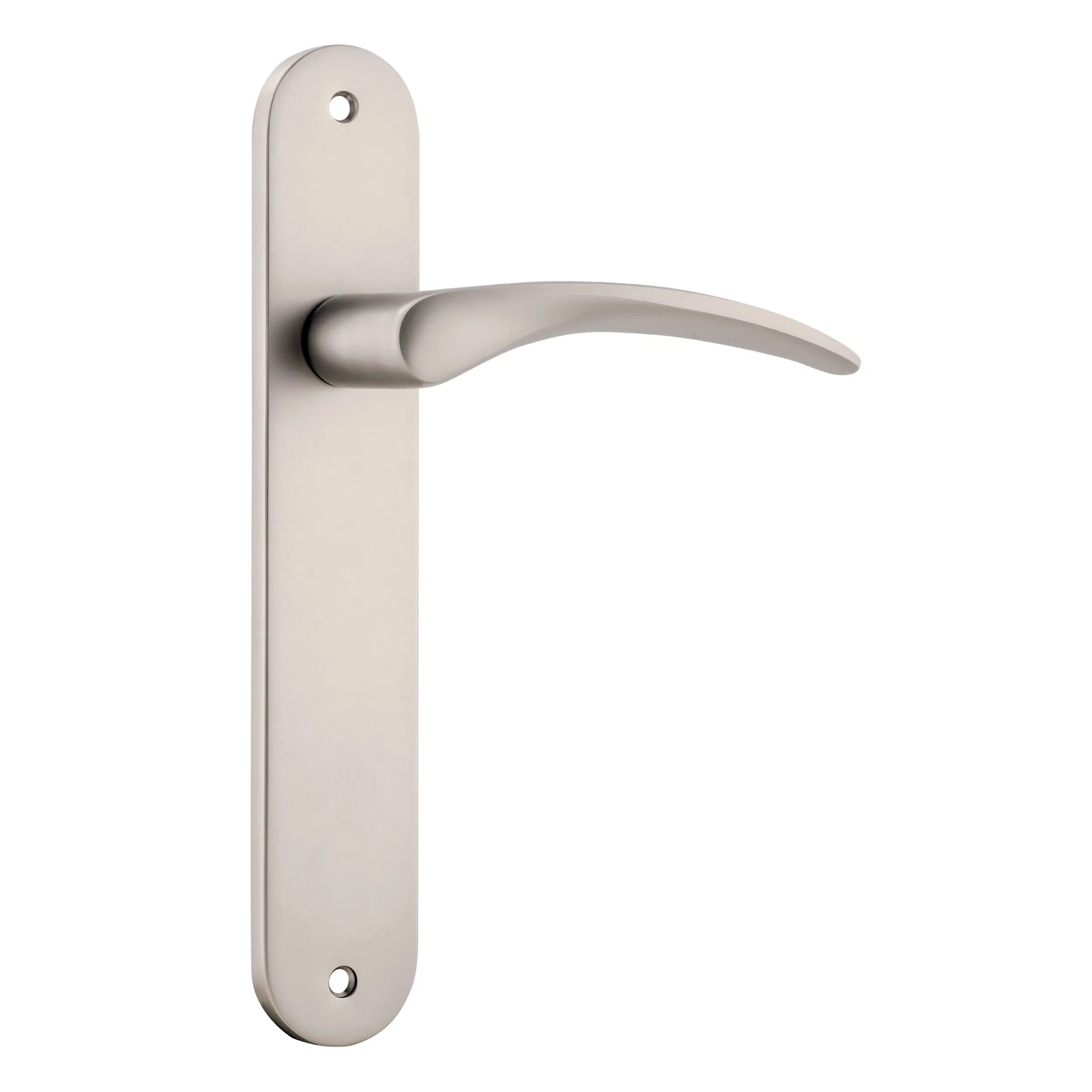 Iver Door Handle Oxford Oval Latch Pair Satin Nickel