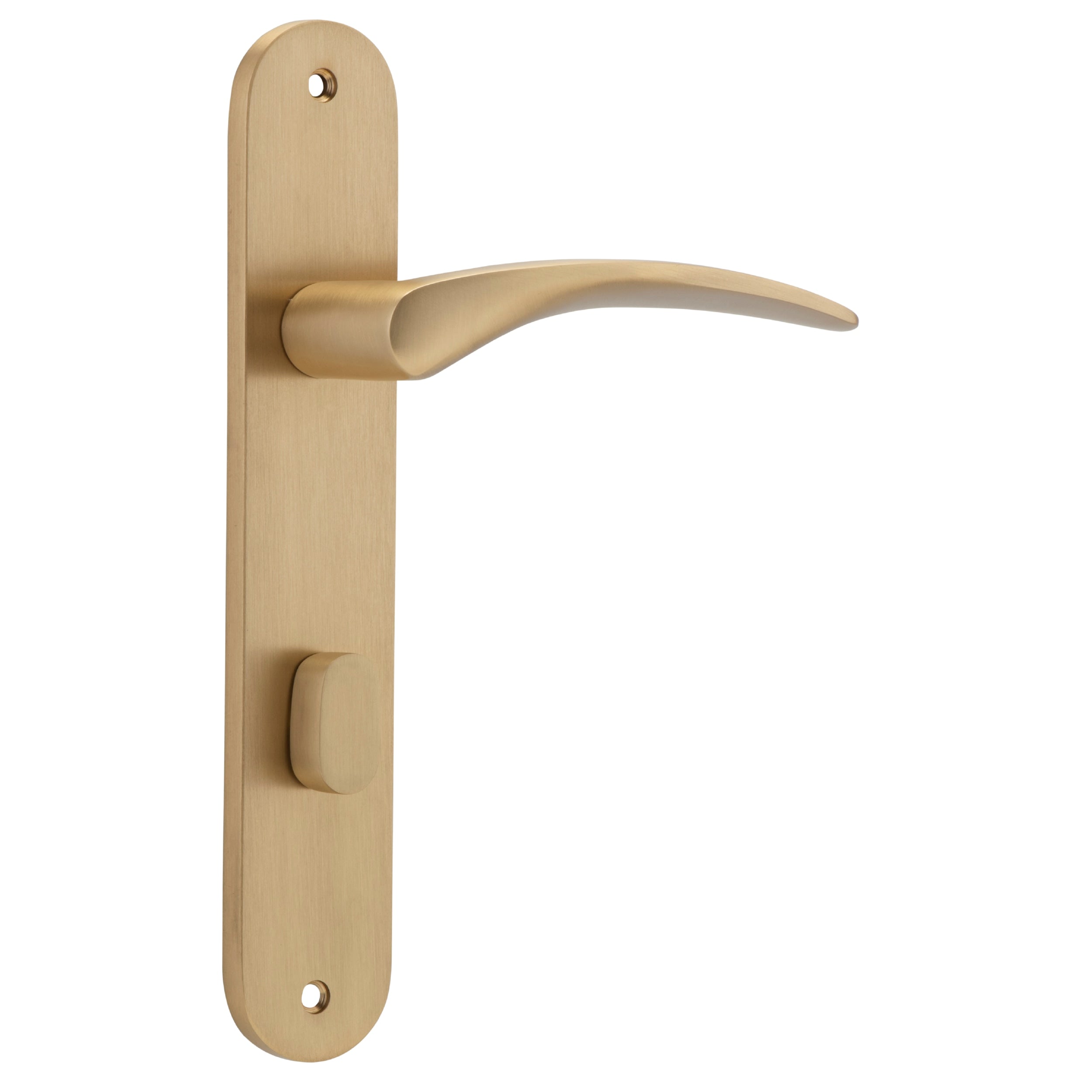 Iver Door Handle Oxford Oval Privacy Pair Brushed Brass