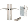 Iver Door Handle Oxford Rectangular Euro Key/Thumb Satin Nickel Entrance Kit