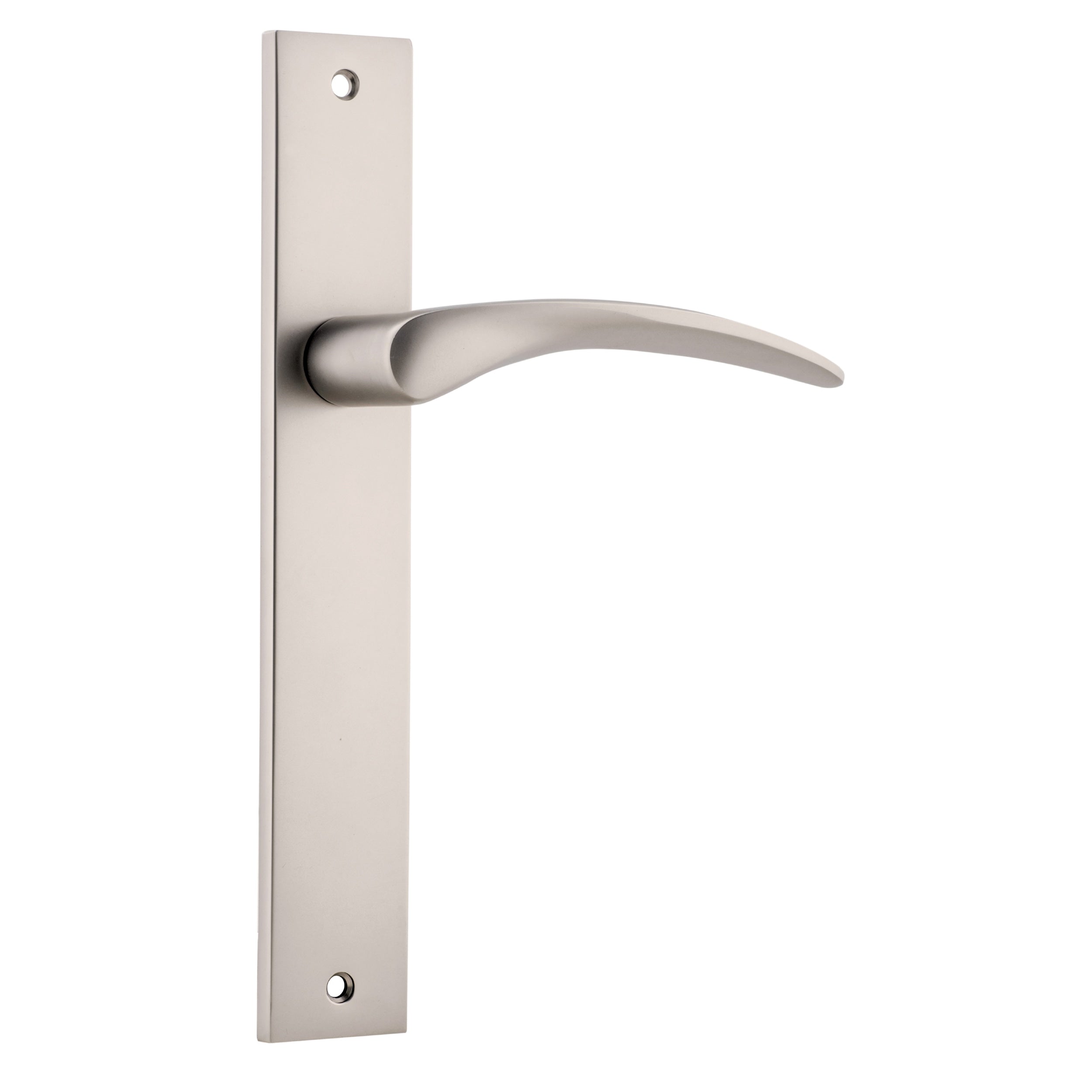 Iver Door Handle Oxford Rectangular Latch Pair Satin Nickel