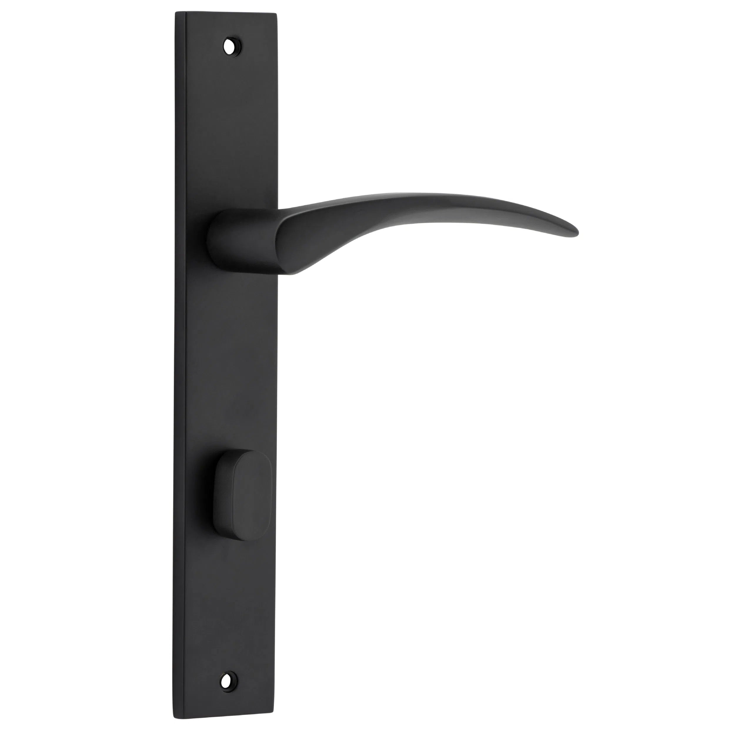 Iver Door Handle Oxford Rectangular Privacy Pair Matt Black