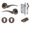 Iver Door Handle Oxford Round Rose Pair Key/Key Signature Brass Entrance Kit