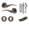 Iver Door Handle Oxford Round Rose Pair Key/Thumb Signature Brass Entrance Kit