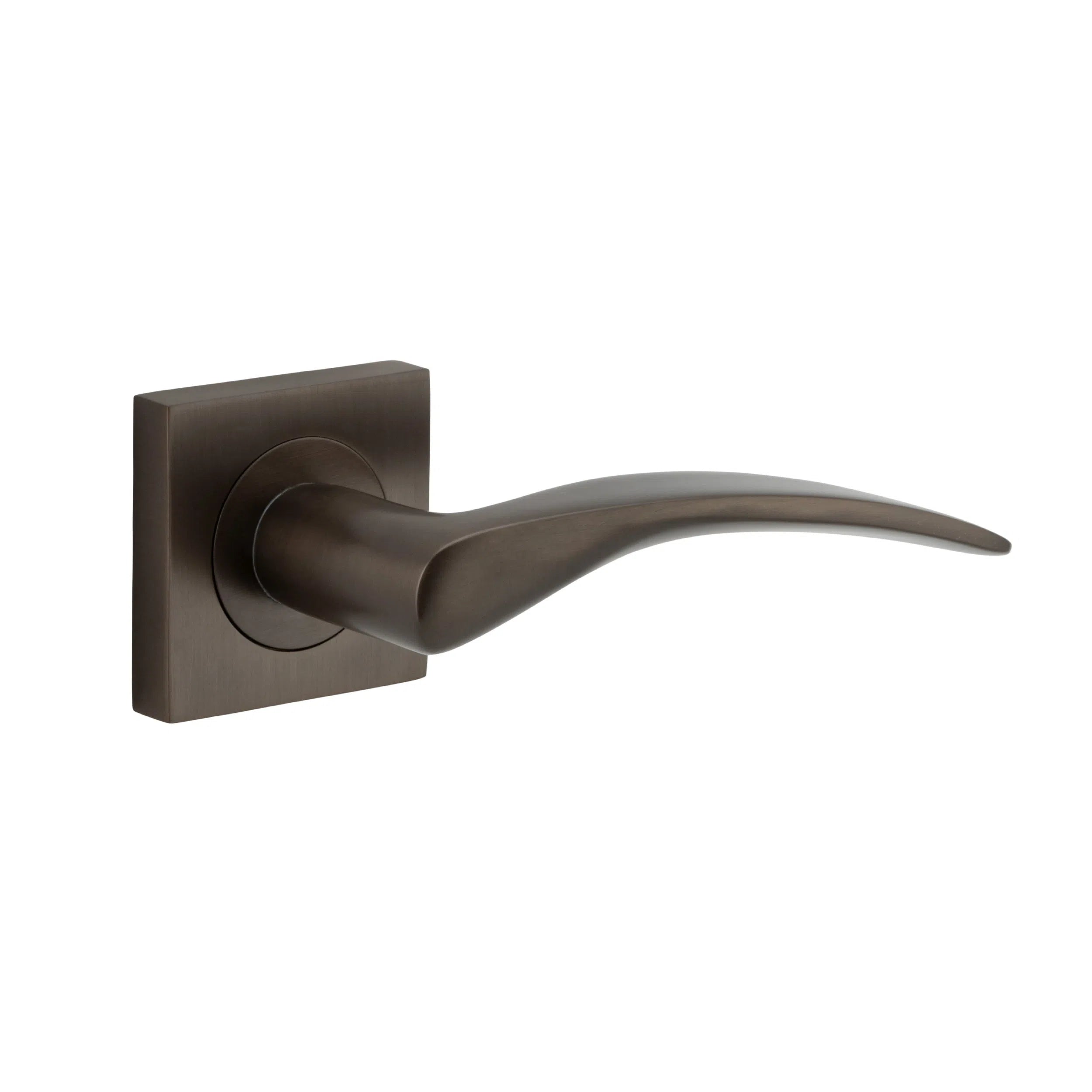 Iver Door Handle Oxford Square Rose Pair Signature Brass