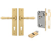 Iver Door Handle Sarlat Chamfered Euro Key/Key Brushed Gold PVD Entrance Kit