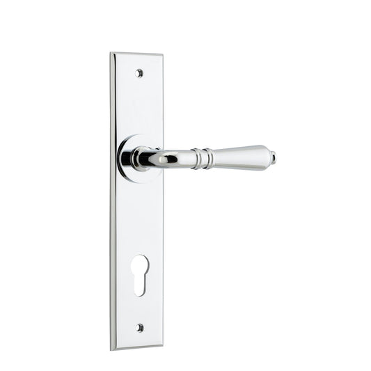 Iver Door Handle Sarlat Chamfered Euro Polished Chrome
