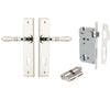 Iver Door Handle Sarlat Chamfered Key/Key Polished Nickel Entrance Kit