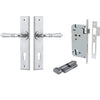 Iver Door Handle Sarlat Chamfered Key/Thumb Brushed Chrome Entrance Kit