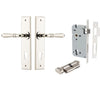 Iver Door Handle Sarlat Chamfered Key/Thumb Polished Nickel Entrance Kit