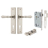 Iver Door Handle Sarlat Chamfered Key/Thumb Satin Nickel Entrance Kit