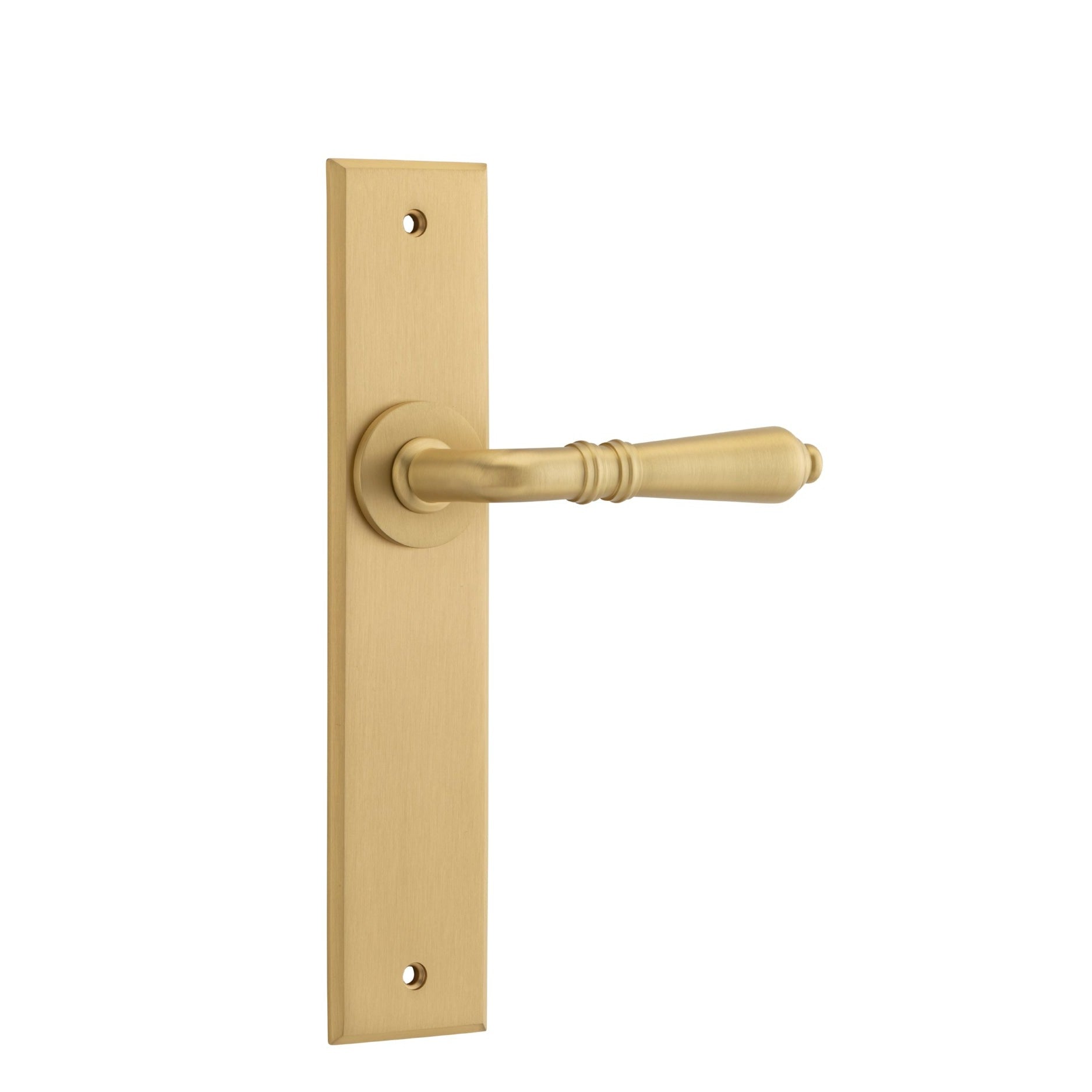 Iver Door Handle Sarlat Chamfered Latch Brushed Brass