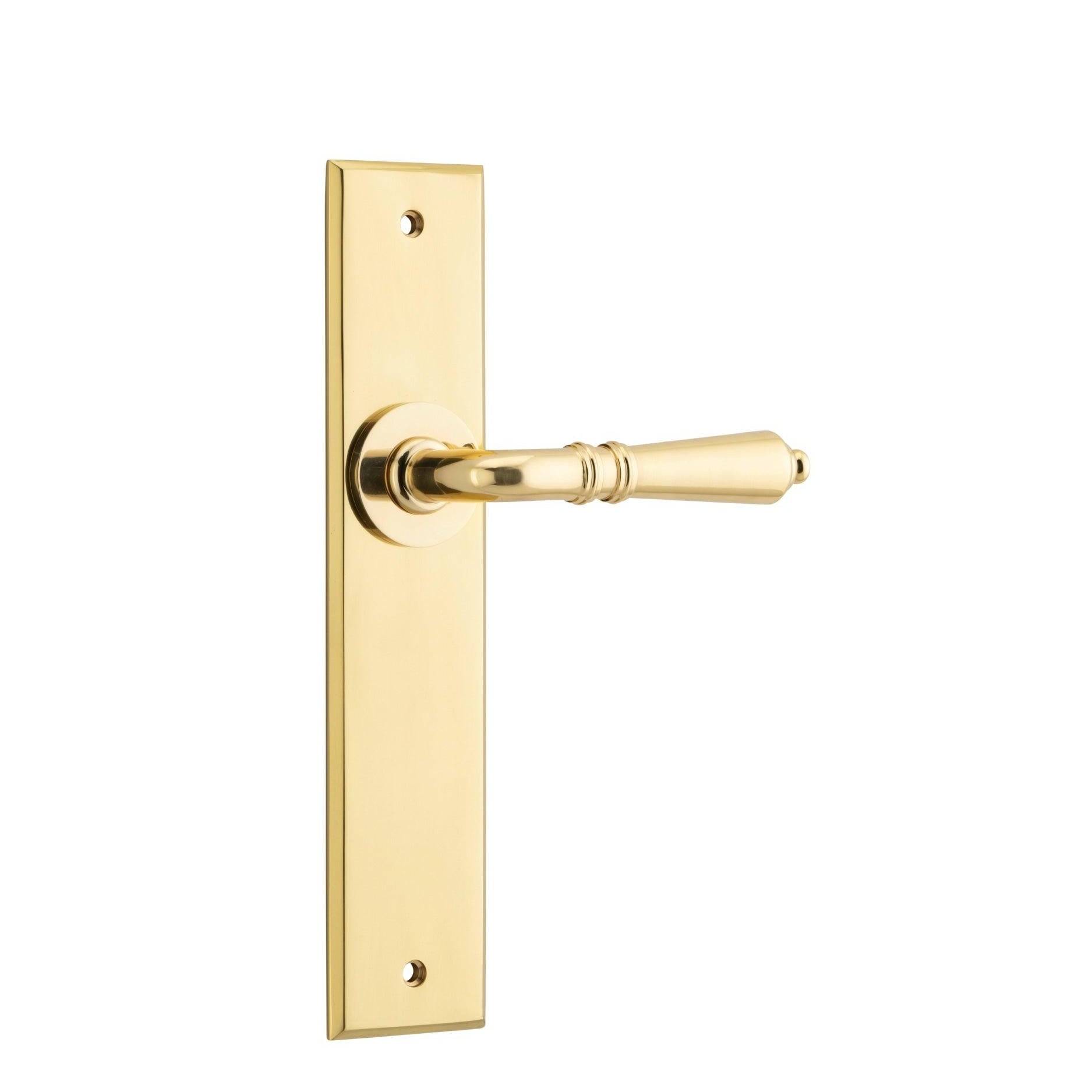 Iver Door Handle Sarlat Chamfered Latch Polished Brass