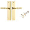 Iver Door Handle Sarlat Chamfered Polished Brass Passage Kit