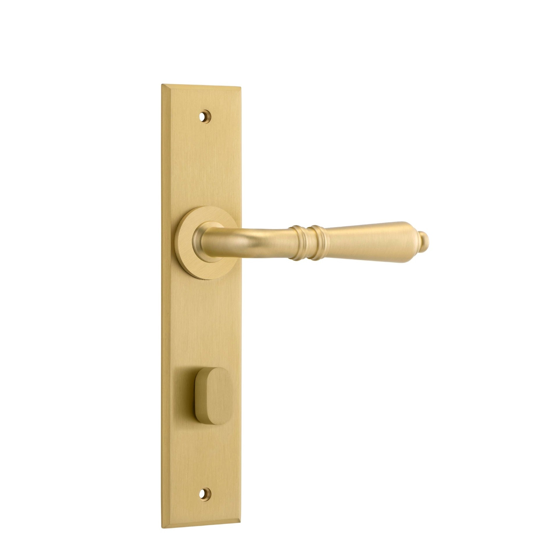 Iver Door Handle Sarlat Chamfered Privacy Brushed Gold PVD