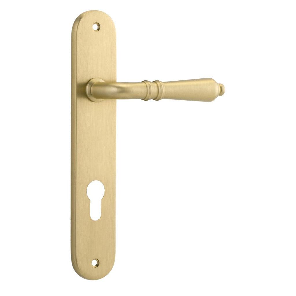 Iver Door Handle Sarlat Oval Euro Brushed Gold PVD