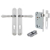 Iver Door Handle Sarlat Oval Euro Key/Key Brushed Chrome Entrance Kit