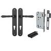 Iver Door Handle Sarlat Oval Euro Key/Key Matt Black Entrance Kit