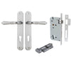 Iver Door Handle Sarlat Oval Euro Key/Thumb Brushed Chrome Entrance Kit