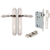 Iver Door Handle Sarlat Oval Euro Key/Thumb Satin Nickel Entrance Kit