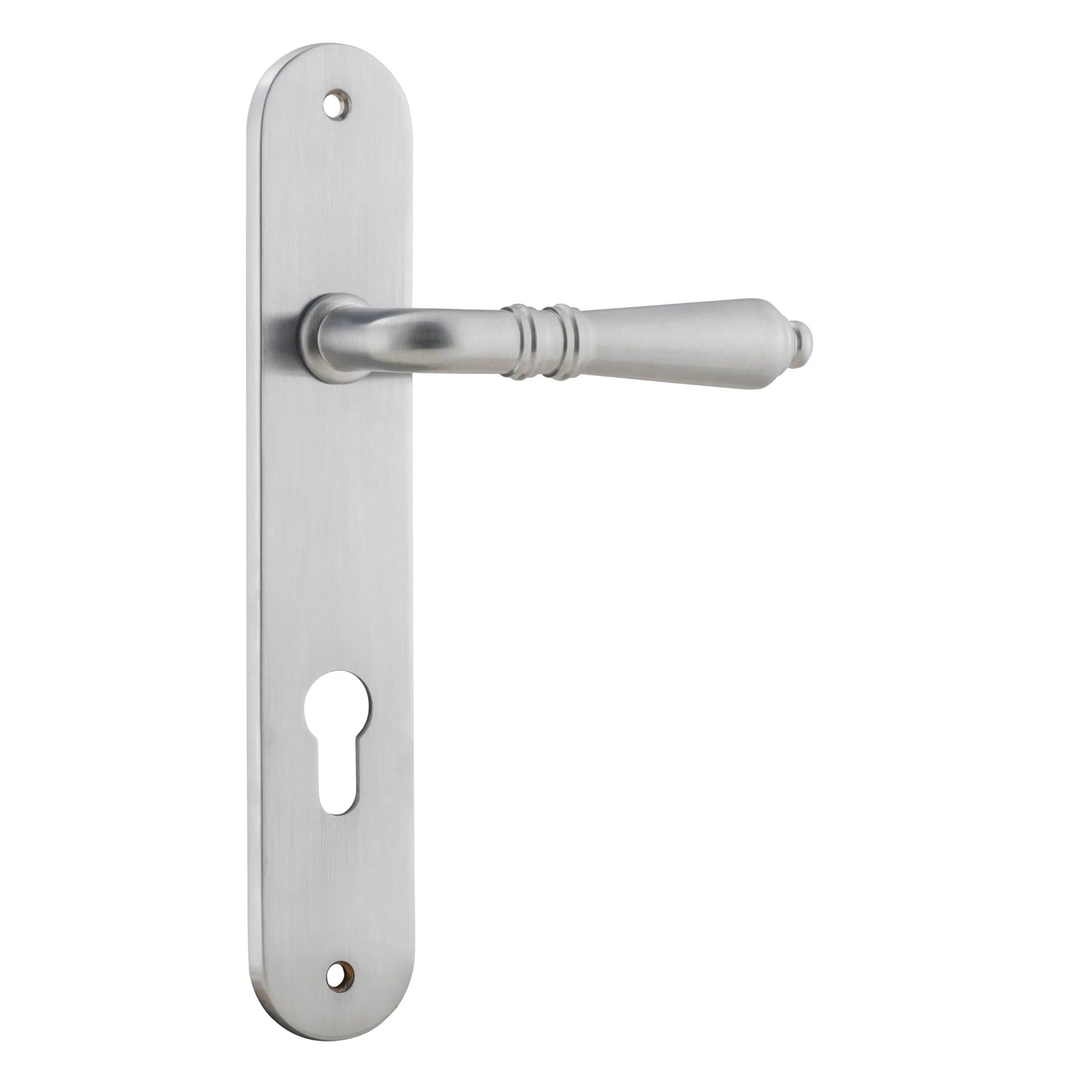 Iver Door Handle Sarlat Oval Euro Pair Brushed Chrome