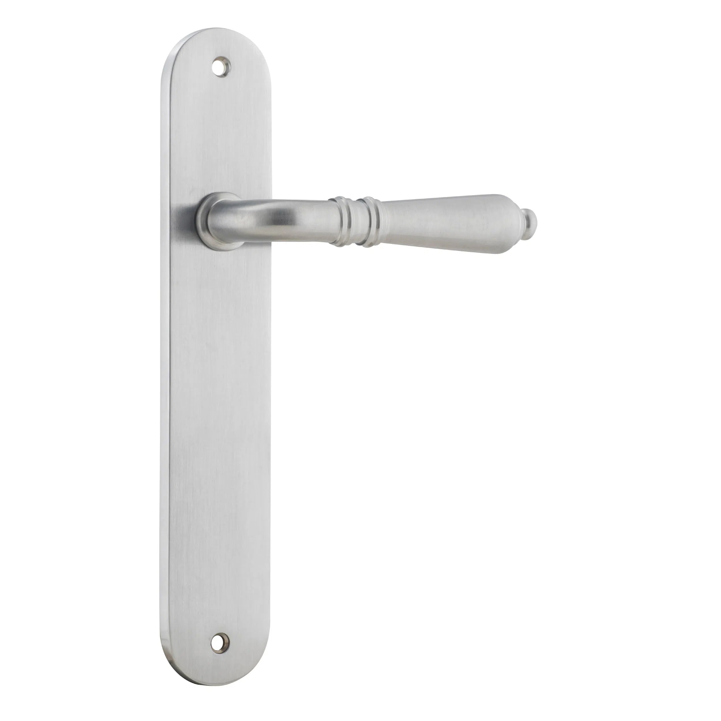 Iver Door Handle Sarlat Oval Latch Pair Brushed Chrome