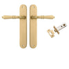 Iver Door Handle Sarlat Oval Latch Pair Brushed Gold PVD Passage Kit