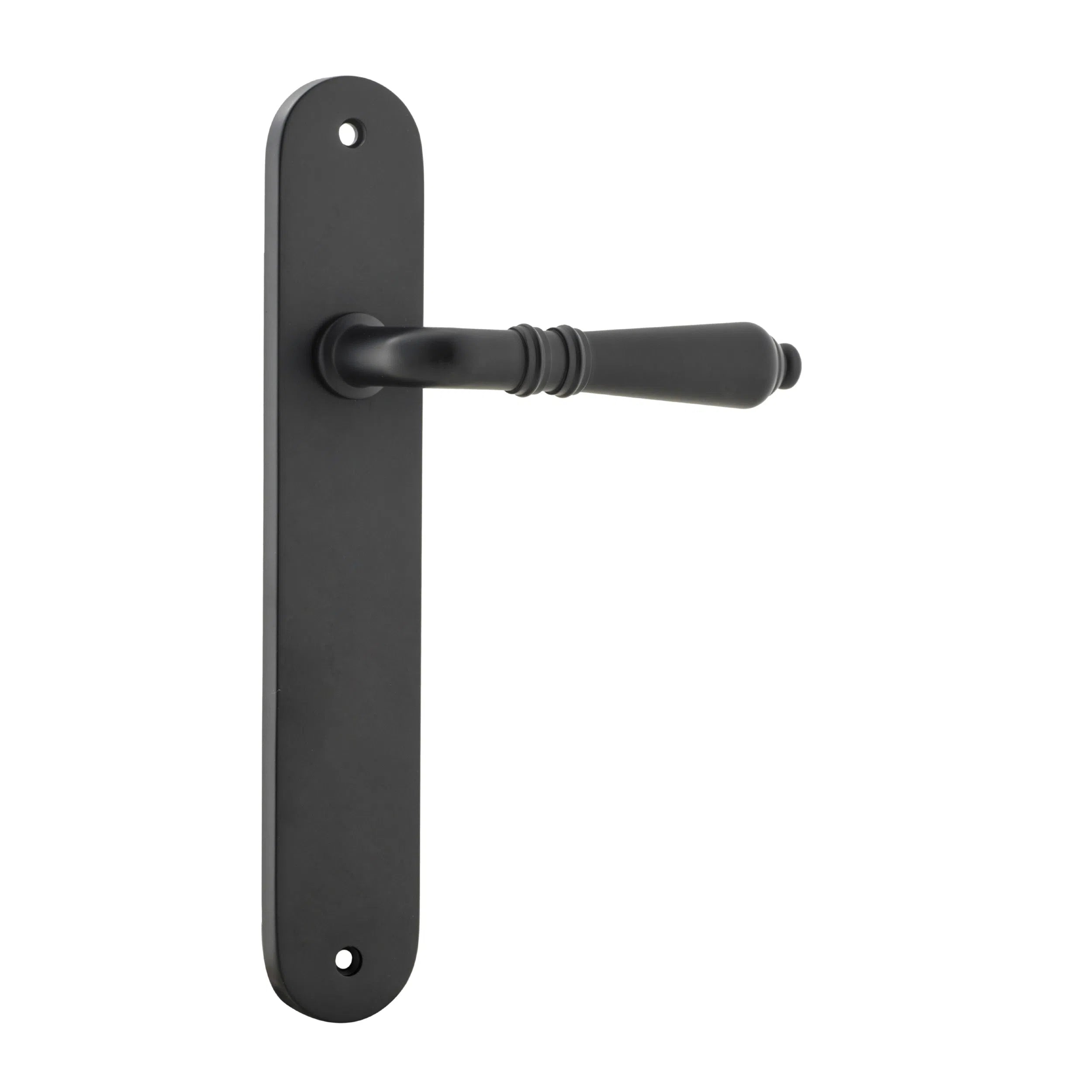 Iver Door Handle Sarlat Oval Latch Pair Matt Black