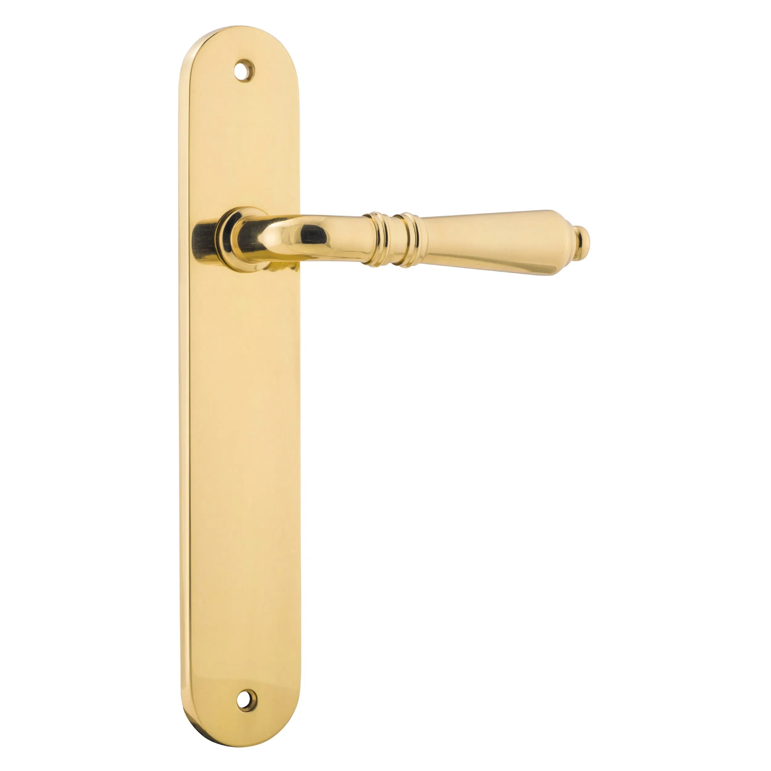 Iver Door Handle Sarlat Oval Latch Pair Polished Brass