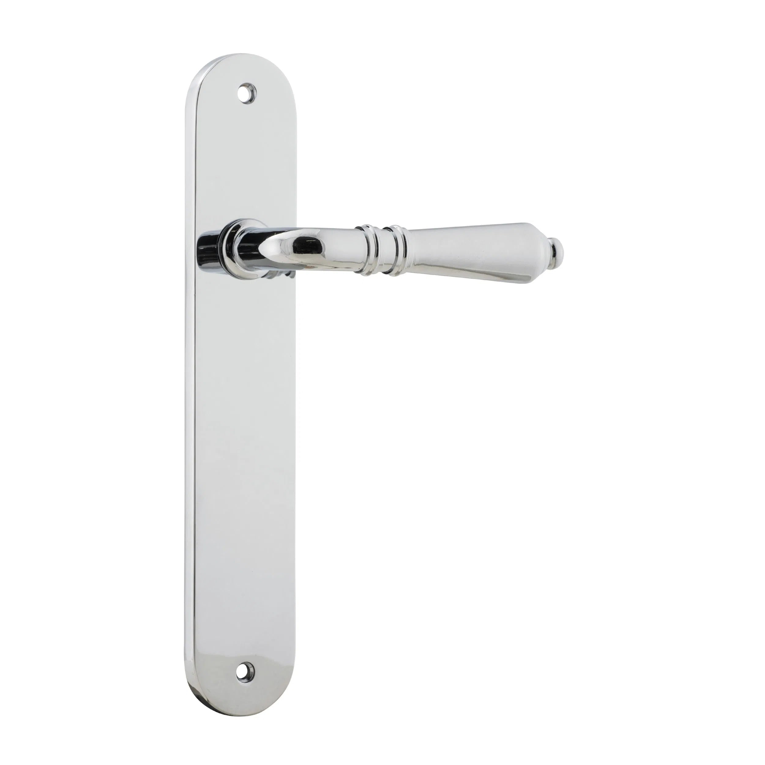 Iver Door Handle Sarlat Oval Latch Pair Polished Chrome