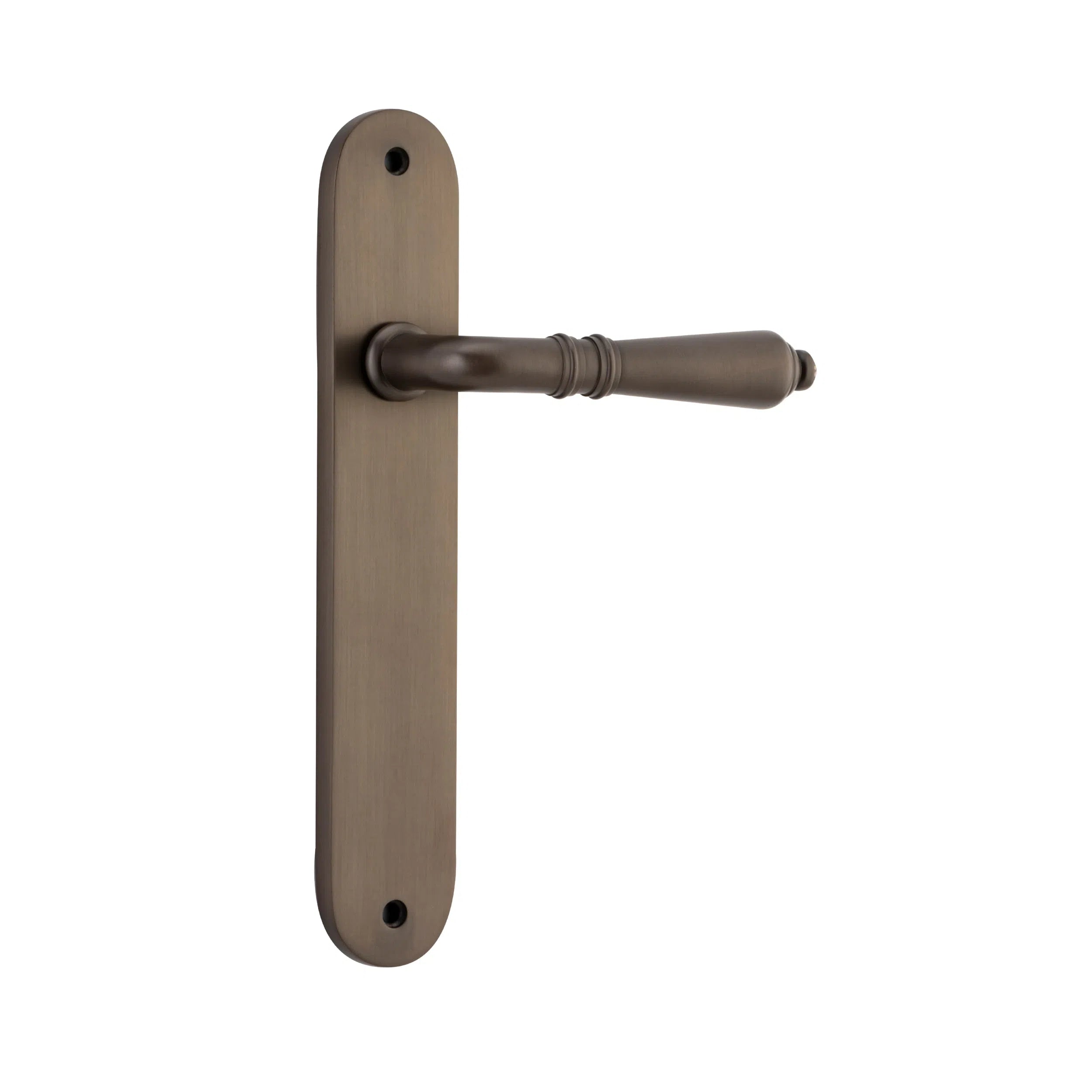 Iver Door Handle Sarlat Oval Latch Pair Signature Brass