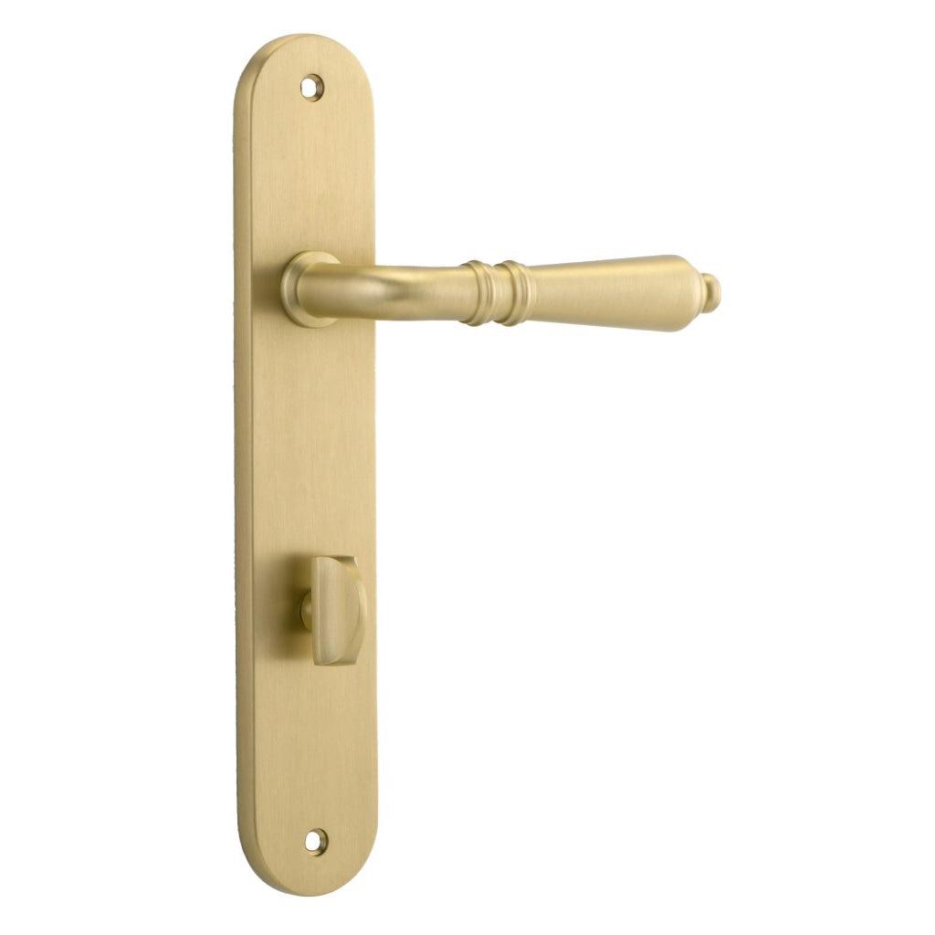 Iver Door Handle Sarlat Oval Privacy Brushed Gold PVD