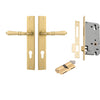 Iver Door Handle Sarlat Rectangular Euro Key/Key Brushed Gold PVD Entrance Kit