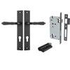 Iver Door Handle Sarlat Rectangular Euro Key/Key Matt Black Entrance Kit