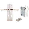 Iver Door Handle Sarlat Rectangular Euro Key/Key Polished Nickel Entrance Kit