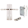 Iver Door Handle Sarlat Rectangular Euro Key/Thumb Polished Nickel Entrance Kit